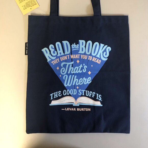 Out Of Print Handbags - Black Canvas Levar Burton Tote Bag, Out of Print